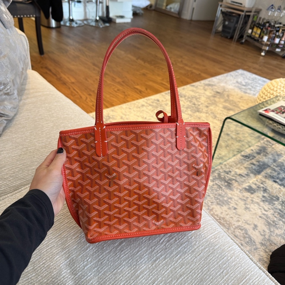 Orange goyard mini tote